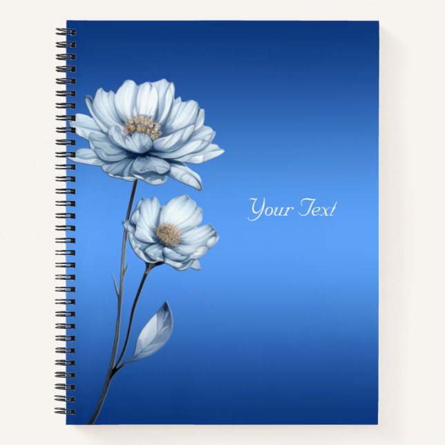 Cahier de fleurs à l'aquarelle bleue (Devant)