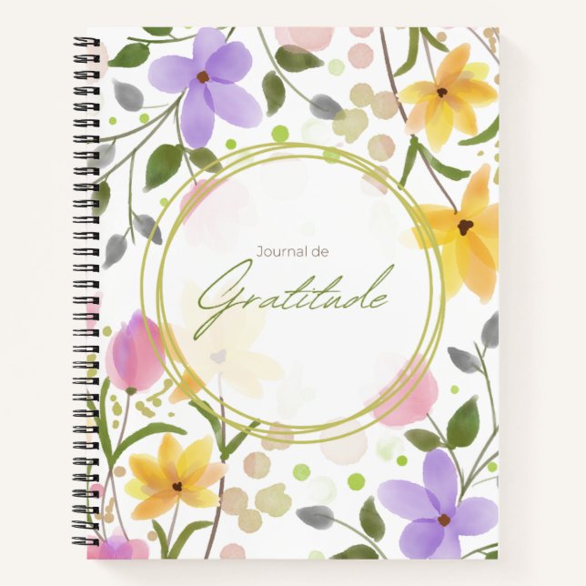Cahier de fleurs à l'aquarelle pour réflexion quot (Devant)
