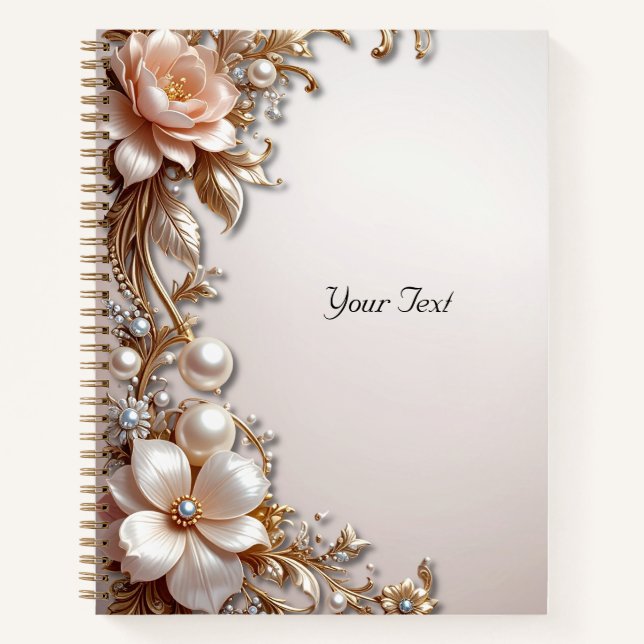 Cahier de Fleurs Roses et Blanches Douces (Devant)