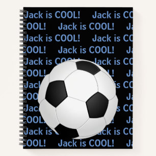Cahier de football "est Cool" avec nom d'enfant pe