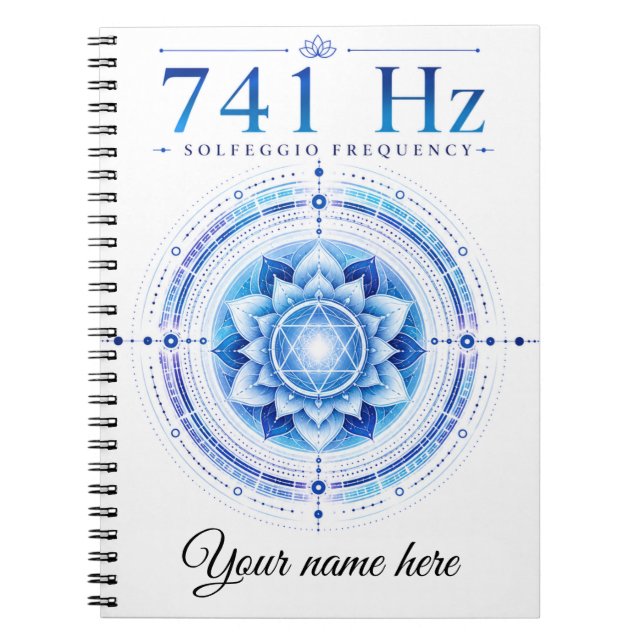 Cahier de fréquence Solfeggio 741 Hz personnalisé (Devant)