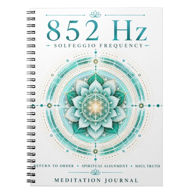 Cahier de fréquence Solfeggio 852 Hz – Al spiritue (Devant)