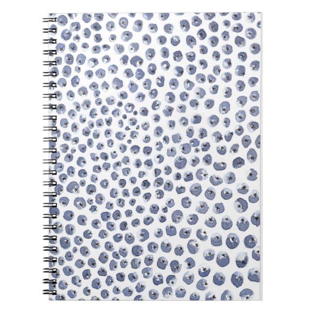 Cahier de Fruit de Myrtille Aquarelle Bleu Blanc (Devant)