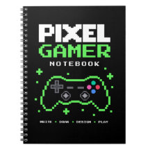 Cahier de gamer d'art pixel pour enfants