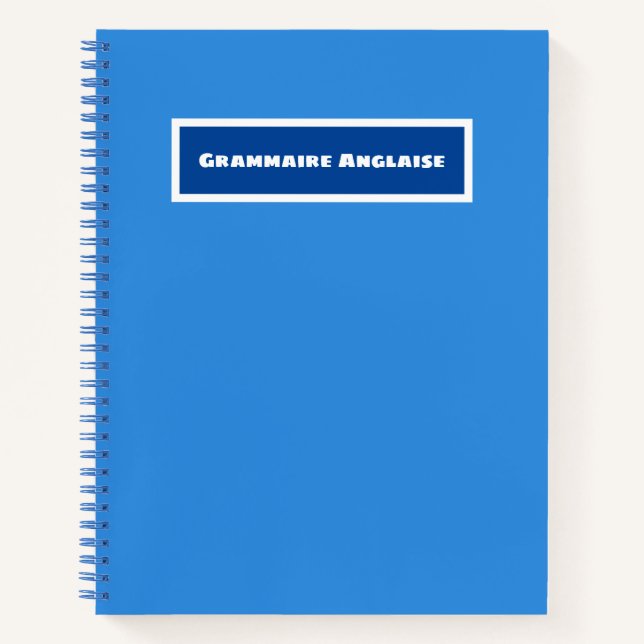 Cahier de grammaire anglaise (Devant)