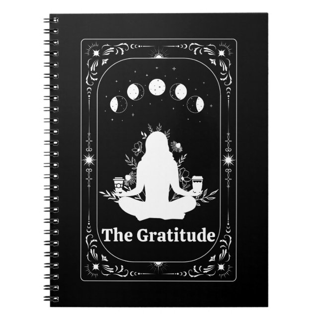 Cahier de gratitude Tarot Yoga Café Cadeau d'astro (Devant)