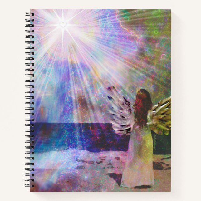 Cahier de Journal Ange de Lumière de Plage (Devant)