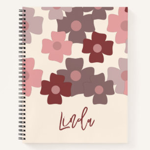 Cahier de journal de motif floral groovy