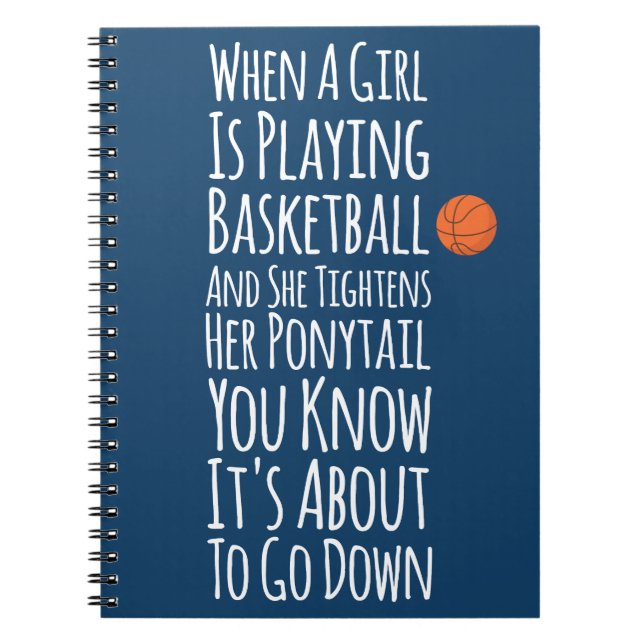 Cahier de la joueuse de basket-ball drôle bleu mar (Devant)