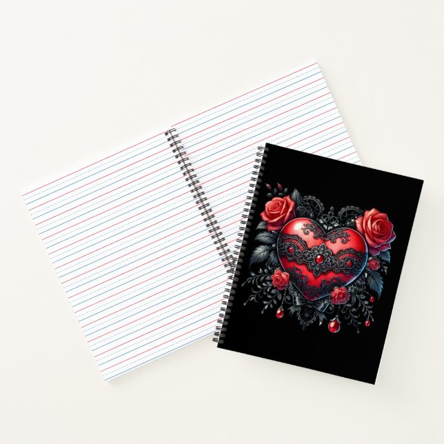 Cahier de la Saint-Valentin Cœur Gothique (Intérieur)