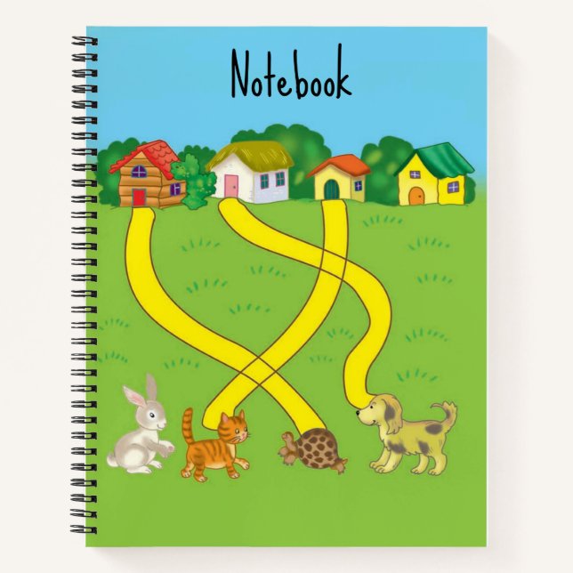 Cahier de labyrinthe de dessin animé pour enfants  (Devant)