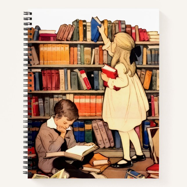 Cahier de lecture de livres de bibliothèque pour e (Devant)