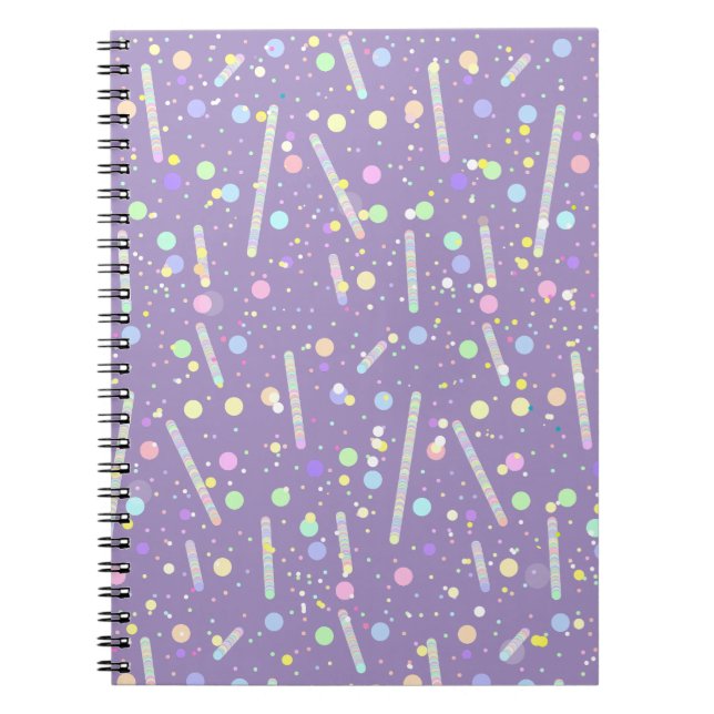 Cahier de lignes et de points joyeux bleu violet (Devant)