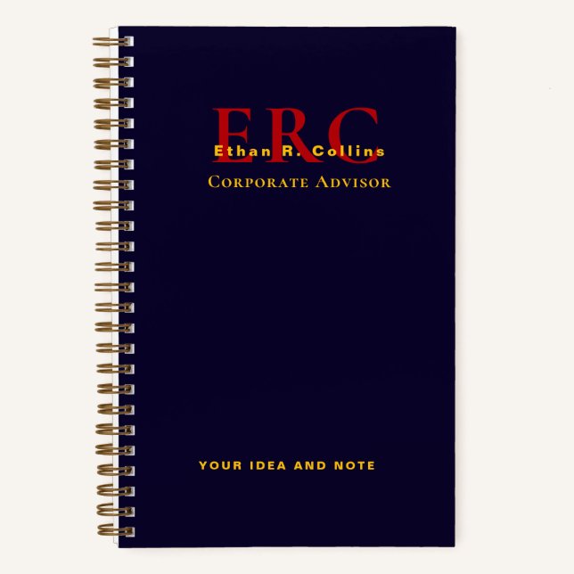 Cahier de luxe à monogramme doré et marine pour af (Recto)