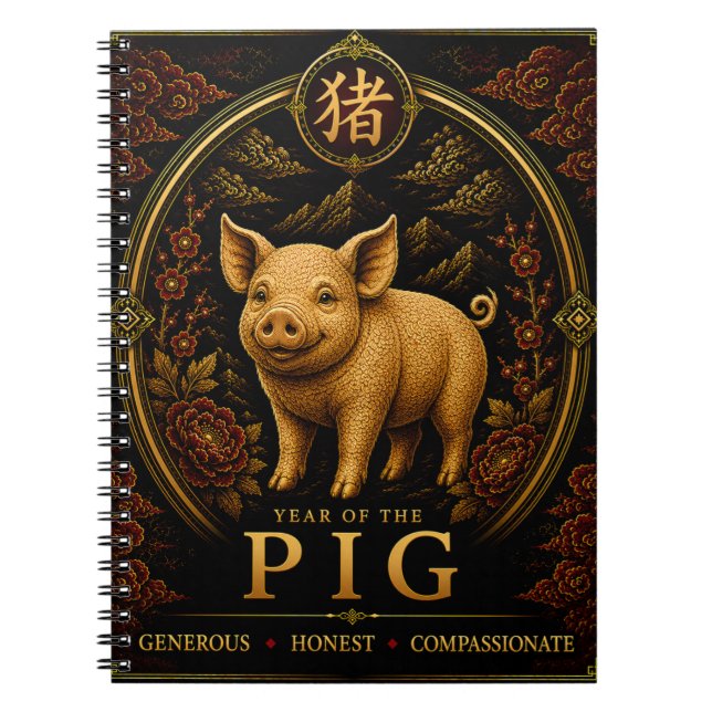 Cahier de luxe du zodiaque chinois de l'année du C (Devant)