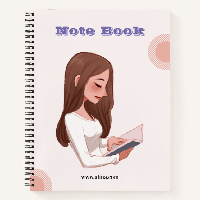 Cahier de luxe moderne bleu blanc 21,59 cm x 27,94 (Devant)