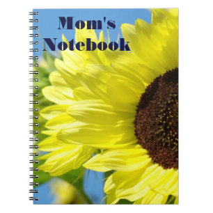 Cahier de maman jaune vif tournesols ensoleillés