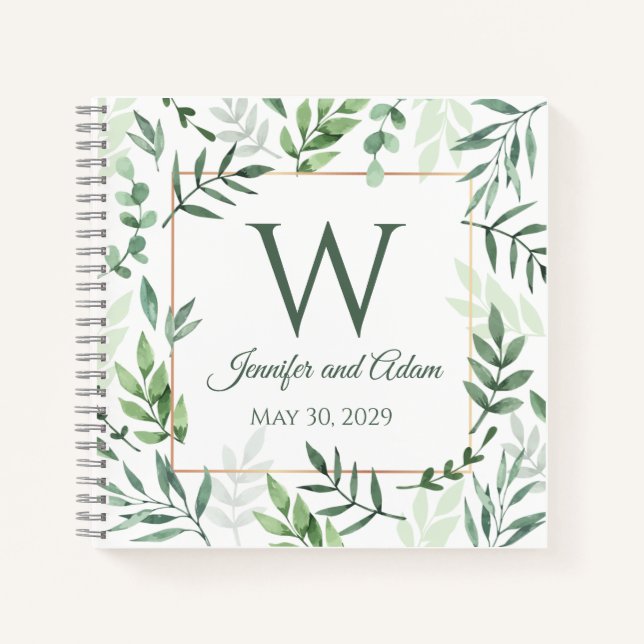 Cahier de mariage initial Feuille de design Leaf G (Devant)