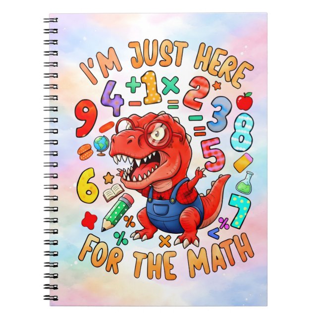 Cahier de maths drôle de dinosaure pour les enfant (Devant)