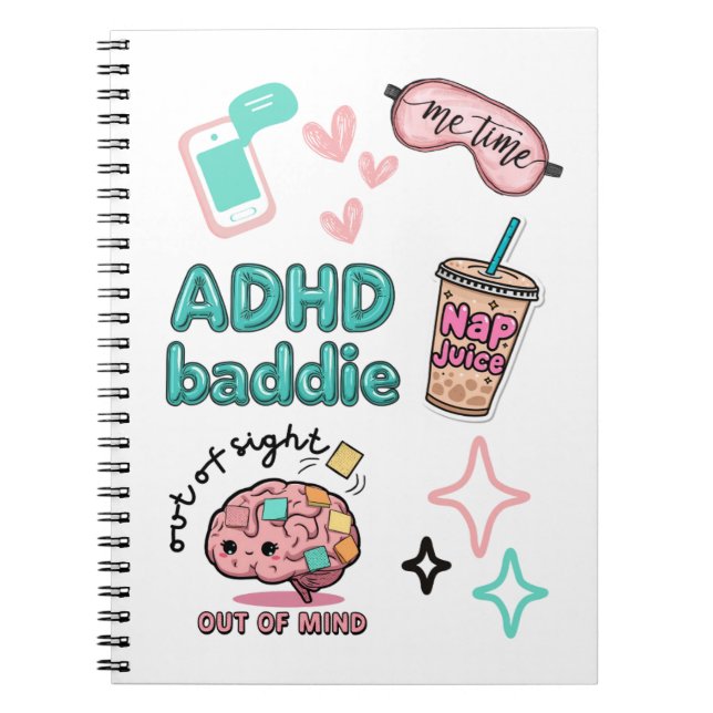 Cahier de mauvaise fille ADHD mignonne  (Devant)