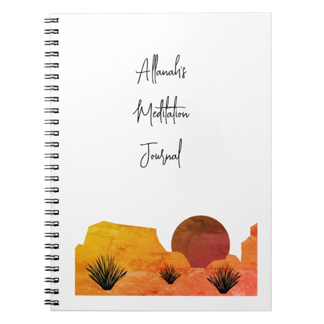 Cahier de méditation sous la lune désertique apais (Devant)