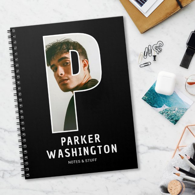 Cahier de monogramme de photo personnalisé (Créateur téléchargé)