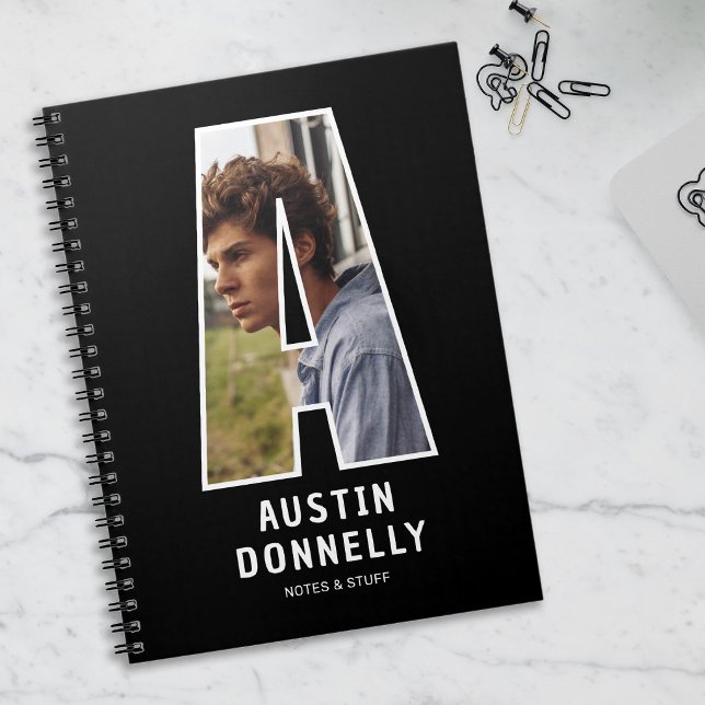 Cahier de monogramme de photo personnalisé (Créateur téléchargé)