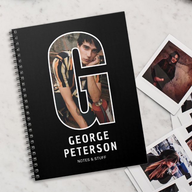Cahier de monogramme de photo personnalisé (Créateur téléchargé)