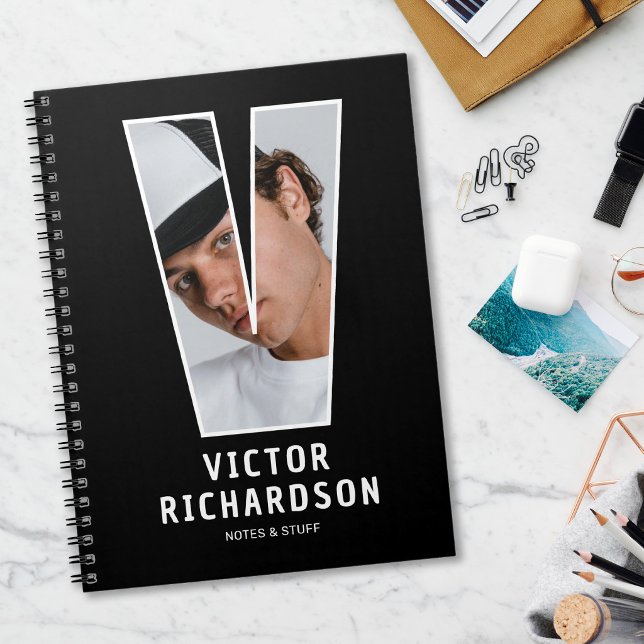 Cahier de monogramme de photo personnalisé (Créateur téléchargé)