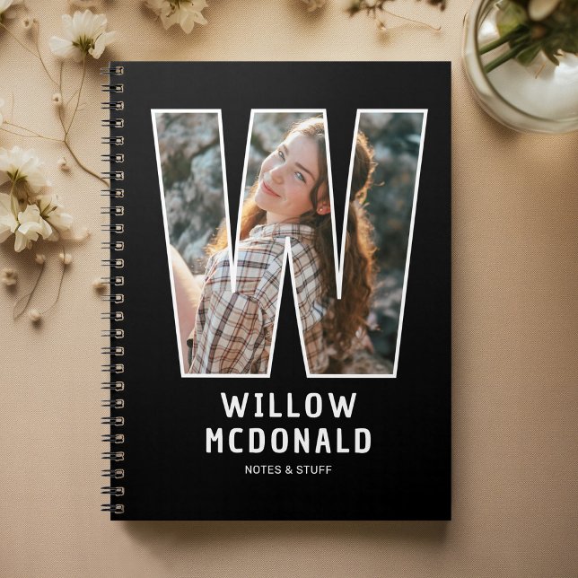 Cahier de monogramme de photo personnalisé (Créateur téléchargé)