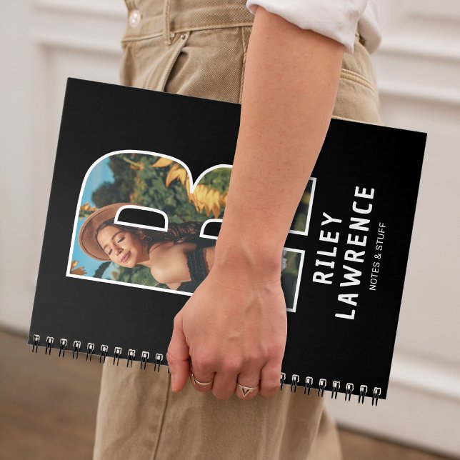 Cahier de monogramme de photo personnalisé (Créateur téléchargé)