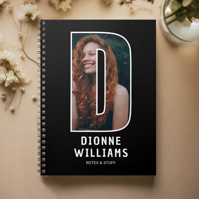 Cahier de monogramme de photo personnalisé (Créateur téléchargé)