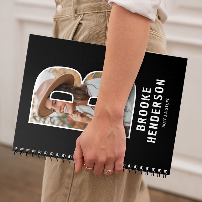 Cahier de monogramme de photo personnalisé (Créateur téléchargé)
