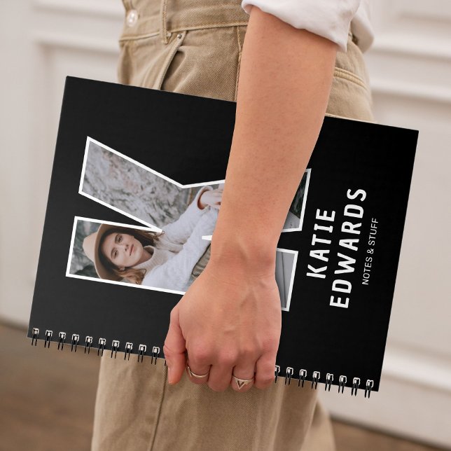 Cahier de monogramme de photo personnalisé (Créateur téléchargé)