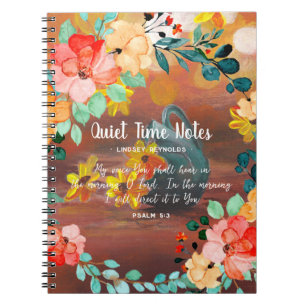 Cahier de monogramme floral d'été lumineux pour le