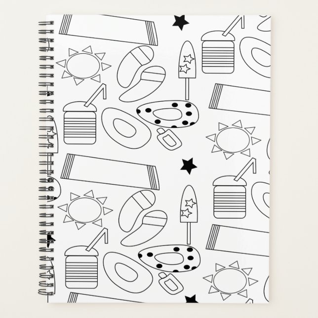 Cahier de motifs de thème de plage d'été (Devant)