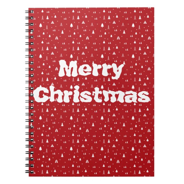 Cahier de Noël Arbres et Flocons de Neige (Devant)