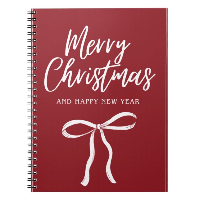 Cahier de Noël Joyeux Noël Ruban Rouge (Devant)