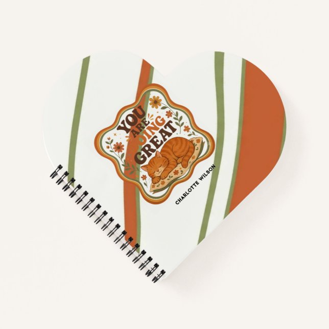 Cahier de Noël pour chat orange personnalisé (Devant)