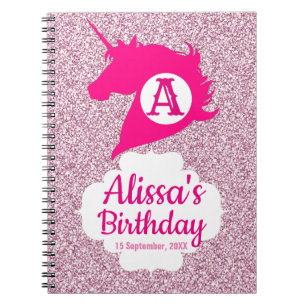 Cahier de nom à monogramme Licorne Étincelle