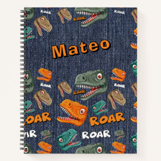 Cahier de nom de rugissement de dinosaure personna