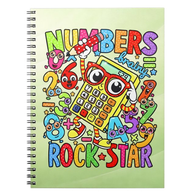 Cahier de nombres Rock Star Maths pour l'école (Devant)