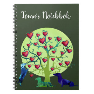 Cahier de noms de cœurs de chiens Dachshund