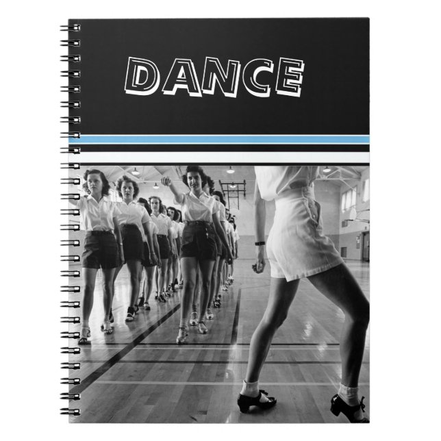 Cahier de notes de cours de danse vintage à un suj (Devant)