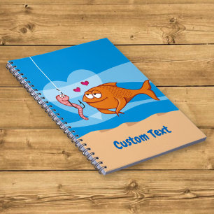 Cahier de notes de poisson et d'appât amoureux