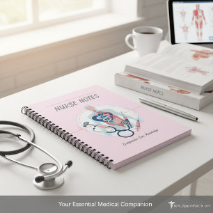 Cahier de notes d'infirmière rose