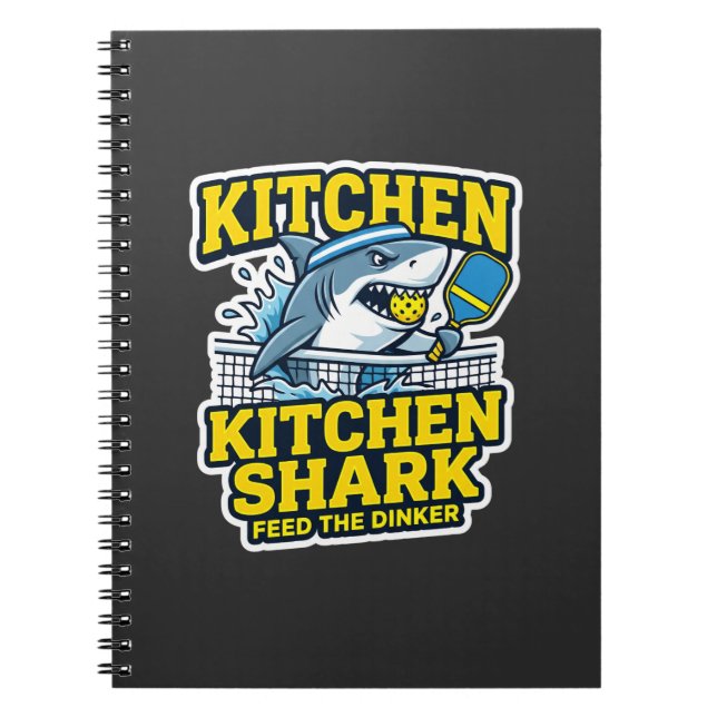 Cahier de notes drôle de pickleball Kitchen Shark (Devant)