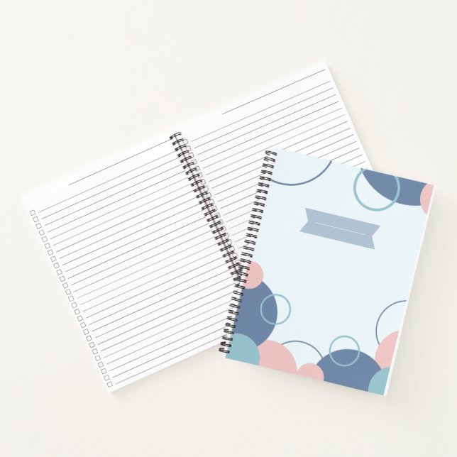 Cahier de notes élégant avec un motif de cercles c (Intérieur)
