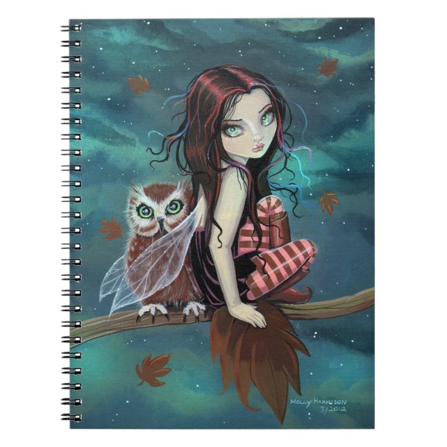 Cahier de notes fantaisistes de chouette mignonne  (Devant)