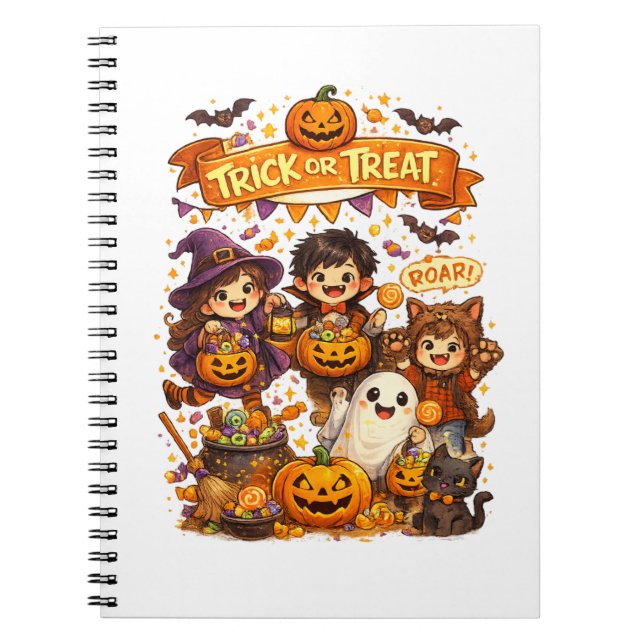 Cahier de notes Halloween Trick Or Treat mignon po (Devant)